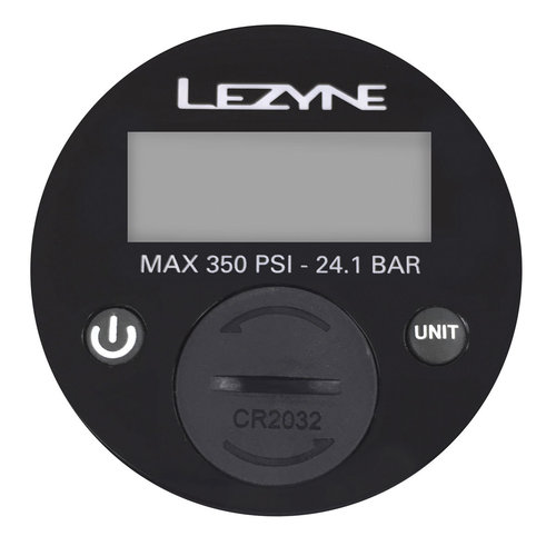 Digitaalinen painemittari LEZYNE jalkapumppuihin 2,5", max. 24 bar, 350 psi