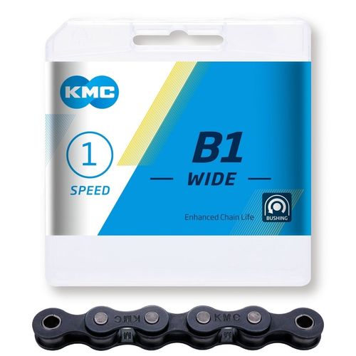 Ketju 1-v KMC B1 Wide Black, 1/2 x 1/8", 112 L